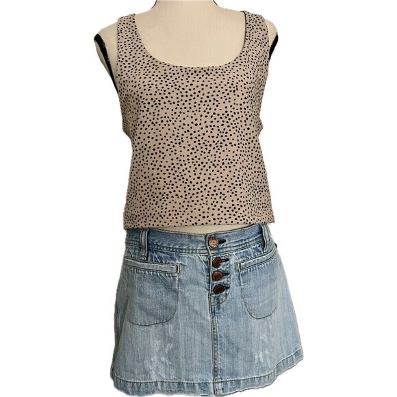 Abercrombie & Fitch Tan & Black Animal Print Racer Back Crop‎ Top In Size XL NWT - Picture 1 of 6